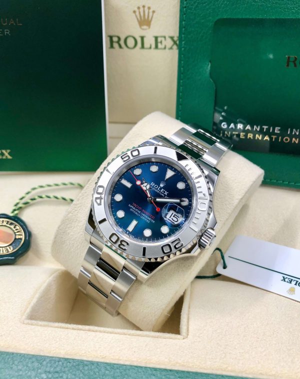 Rolex Yacht-Master Stainless Steel & Platinum Blue Cadran